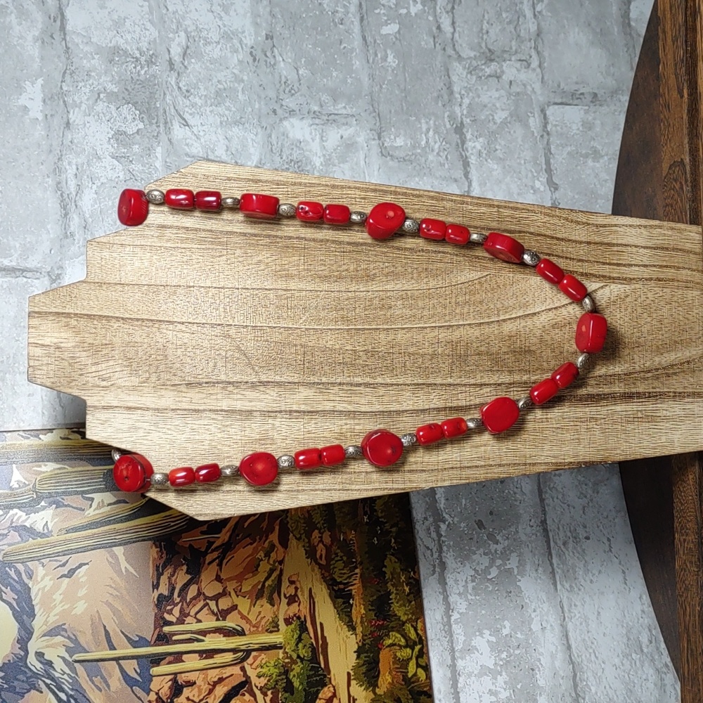 Gorgeous Bamboo Coral Bead Necklace